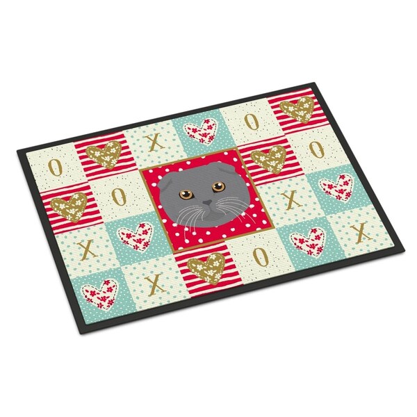 Carolines Treasures 24 x 36 in. Scottish Fold Cat Love Indoor or Outdoor Mat CK5158JMAT - main